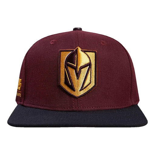 Pro Standard Vegas Golden Knights Two Tone Burgundy Gold Wool Snapback Hat NHL