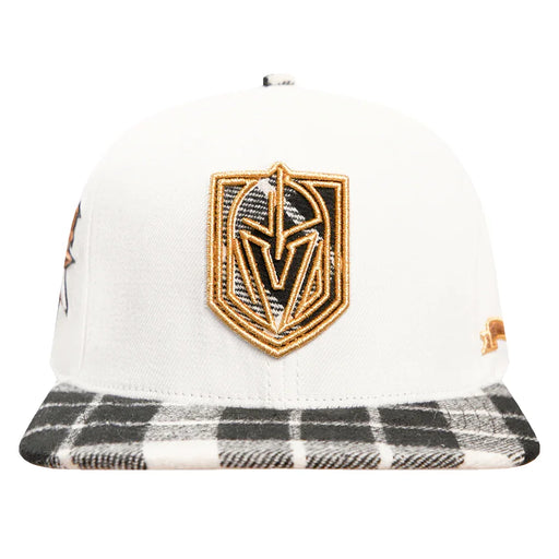 Pro Standard Vegas Golden Knights Unisex Prep Plaid Brim White Wool Snapback Hat