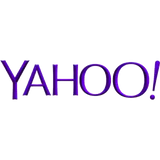 Purple Yahoo! logo with an exclamation mark.