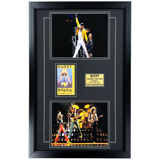 Queen Freddie Mercury Last Final Tour Backstage Pass Framed 1986 Magic Collage