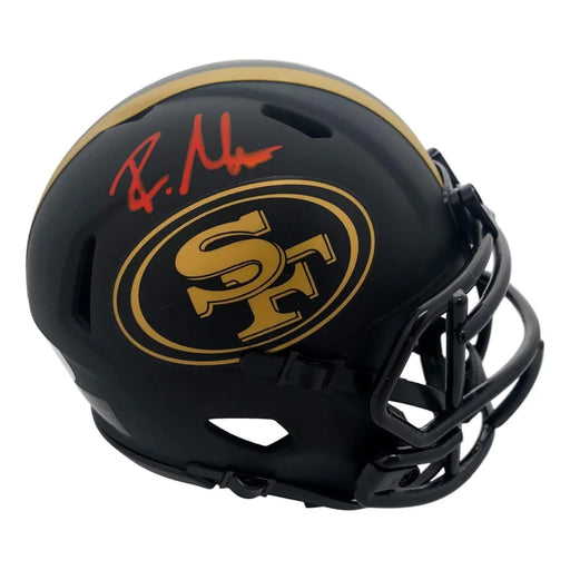 Raheem Mostert Signed San Francisco 49ers Eclipse Black Mini Helmet JSA COA Red