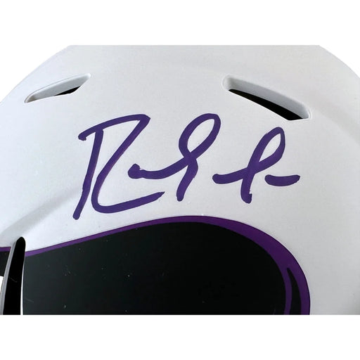 Randy Moss Signed Minnesota Vikings Lunar Eclipse White Mini Helmet BAS COA Autographed