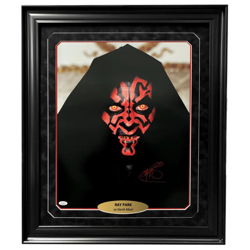 Ray Park Autographed Star Wars Darth Maul 16x20 Photo Framed JSA Signed Face Closeup