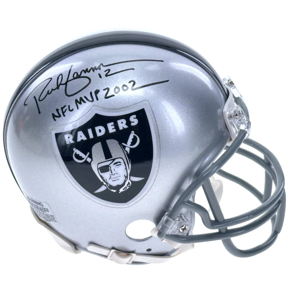 Rich Gannon Signed Oakland Raiders Mini Helmet Inscribed IGM COA Autograph