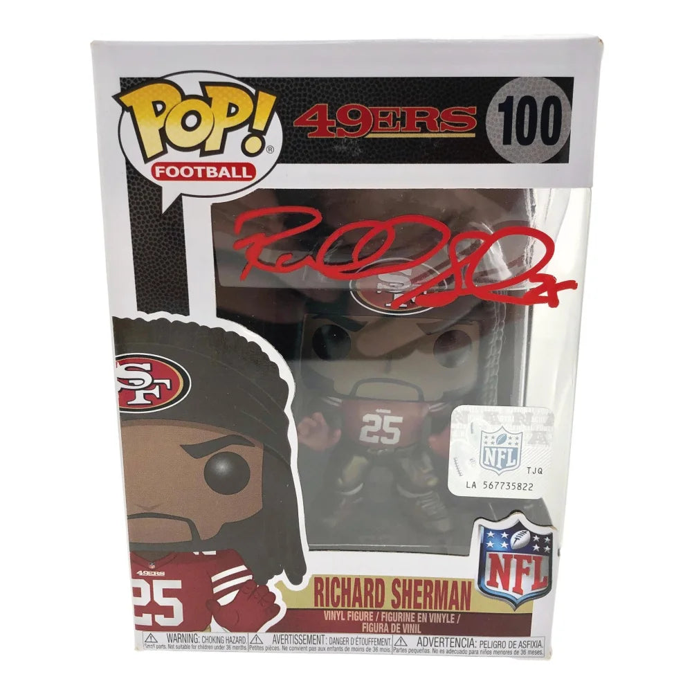 Richard Sherman Hand Signed Funko Pop JSA Authentic COA San Francisco 49ers