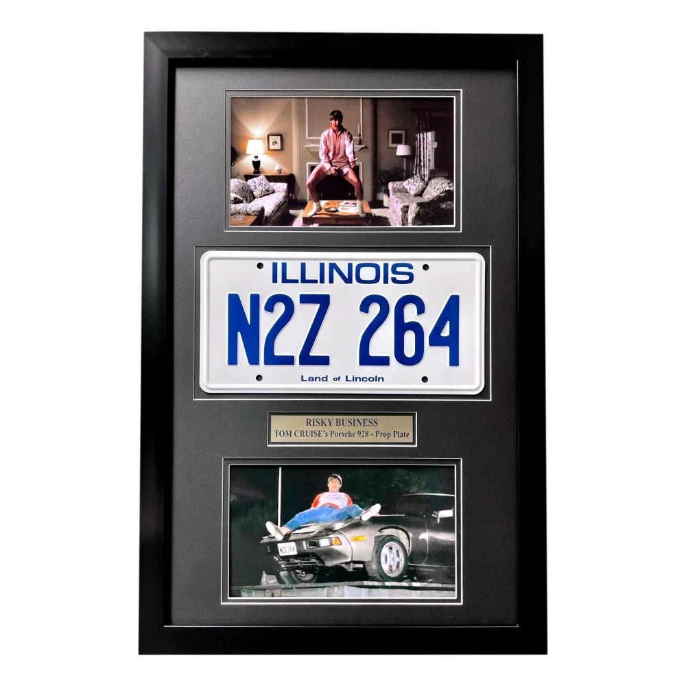 ’Risky Business’ Tom Cruise’s 1979 Porsche 928 Movie Car License Plate Framed Memorabilia