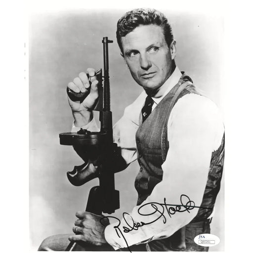 Robert Stack Signed B/W 8x10 Photo JSA COA The Untouchables Autograph