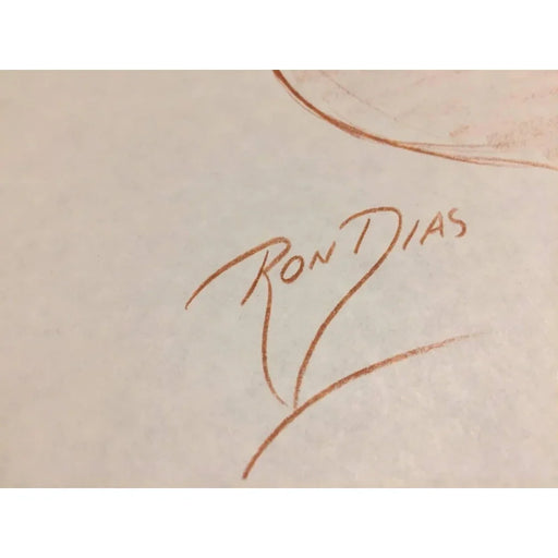 Ron Dias Hand Drawing Signed Authentic Sketch Of Ariel Little Mermaid Disney