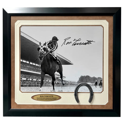 Ron Turcotte Autographed Secretariat Horse Racing 16x20 Photo Framed JSA COA Look Back