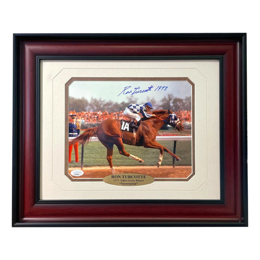 Ron Turcotte Autographed Secretariat Horse Racing 8x10 Photo Framed JSA COA