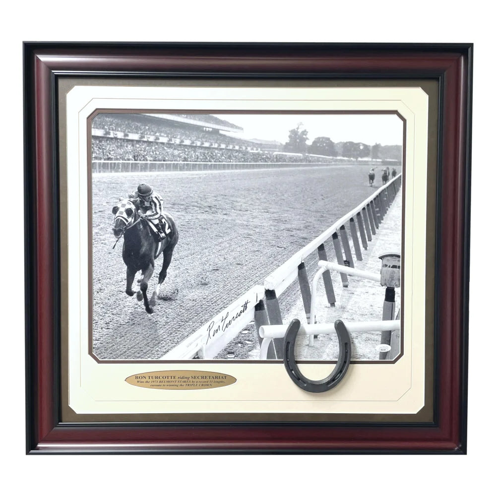 Ron Turcotte Signed Secretariat Horse Racing 16x20 Photo Framed JSA - 31 Lengths Autograph