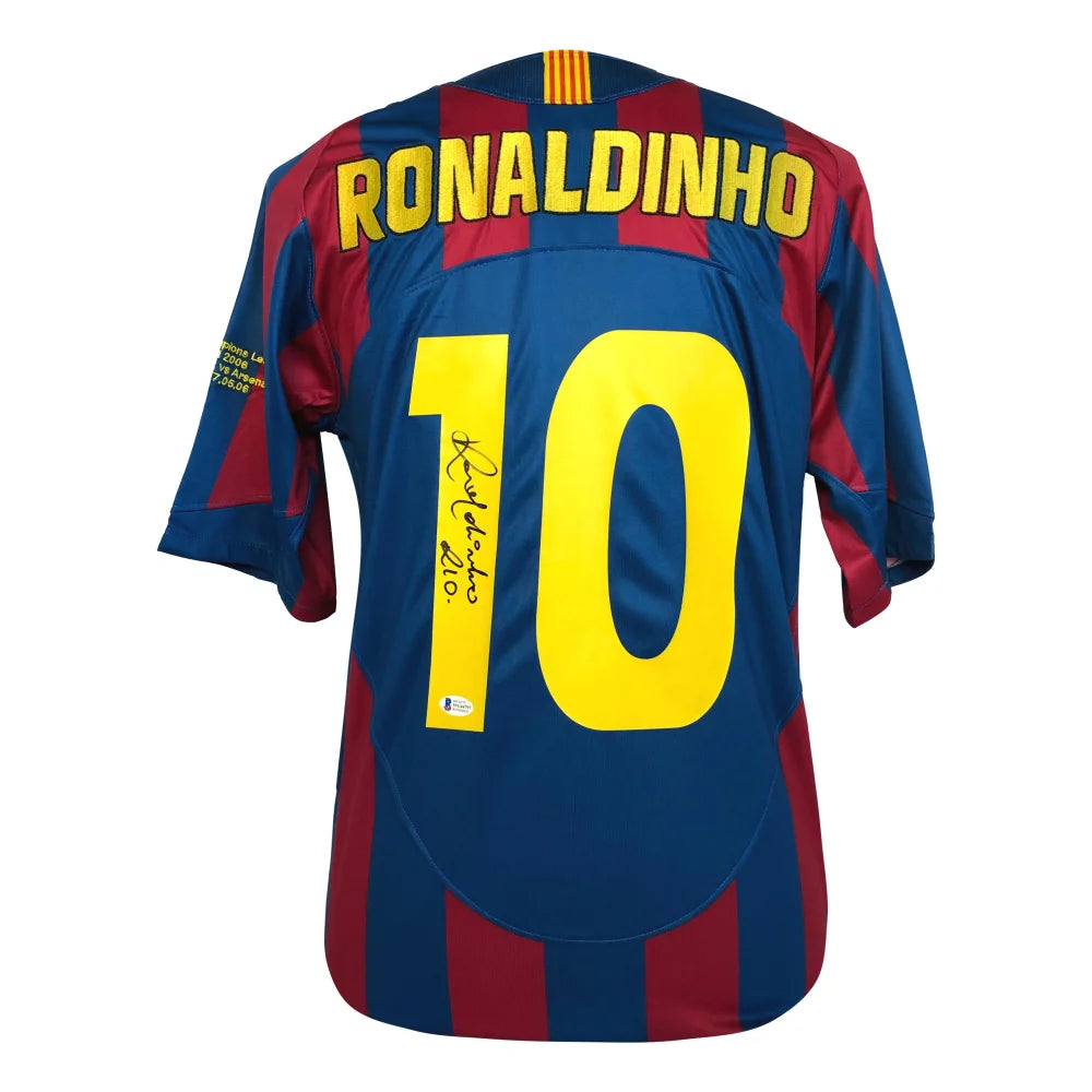 Ronaldinho Autographed Barcelona Jersey BAS COA Signed Memorabilia Brazil