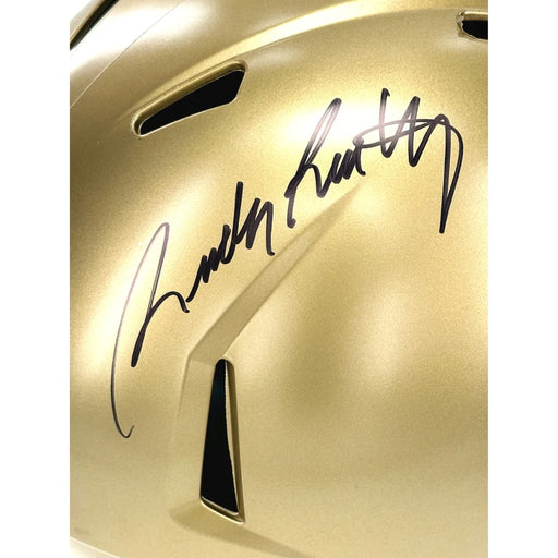 Rudy Ruettiger Notre Dame Autographed Inscribed ’Never Quit’ Full Size Helmet BAS COA Signed