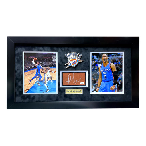 Russell Westbrook Autographed Oklahoma City Thunder Framed Cut Photo JSA COA OKC Signed