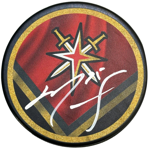 Ryan Reaves Autographed Vegas Golden Knights Reverse Retro Red Hockey Puck Signed
