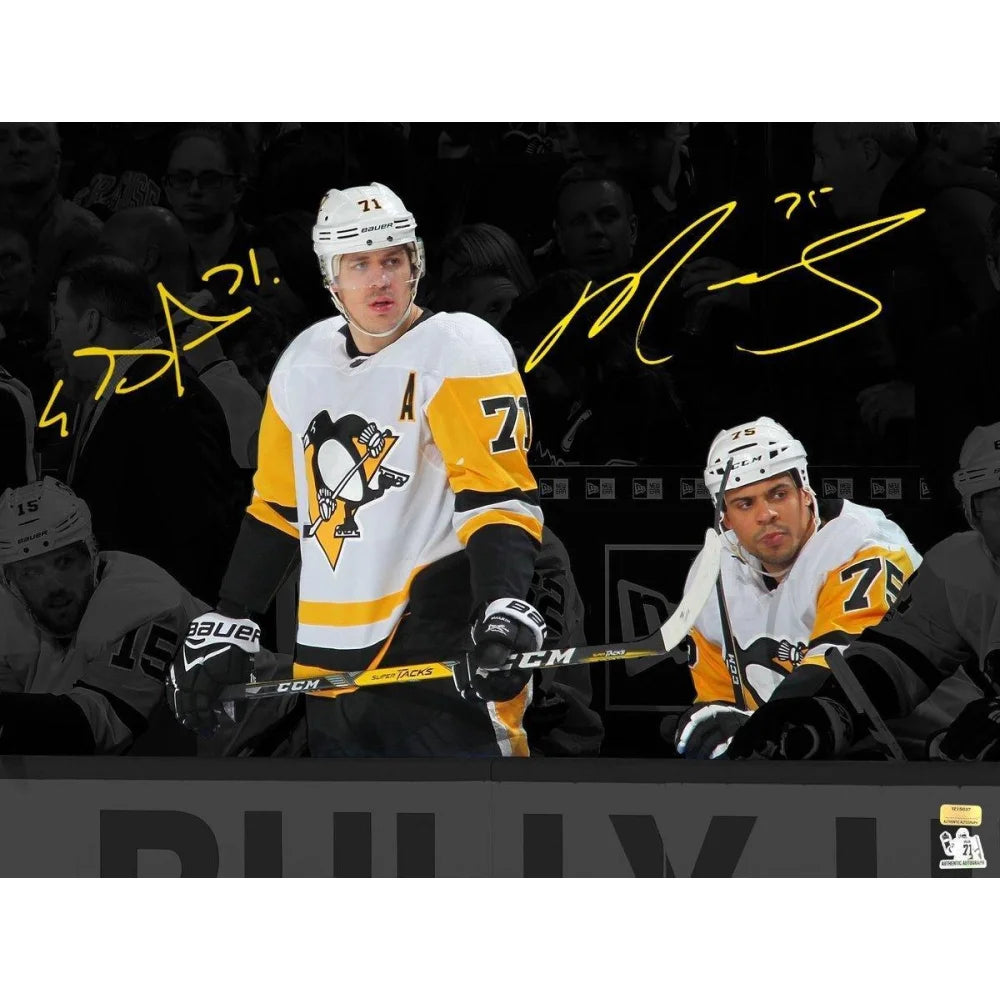 Ryan Reaves / Evgeni Malkin Dual Signed Pittsburgh Penguins 16x20 Photo COA Autograph