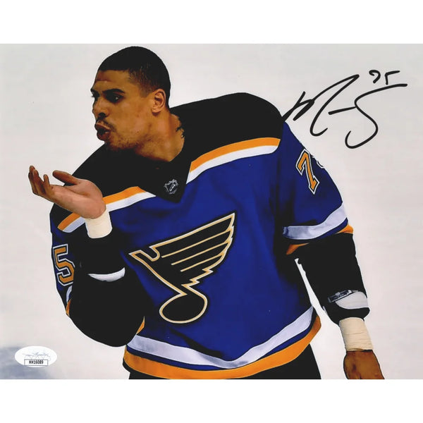 Ryan Reaves Signed Louis Blues 8x10 Photo Blowing Kiss Jsa Coa