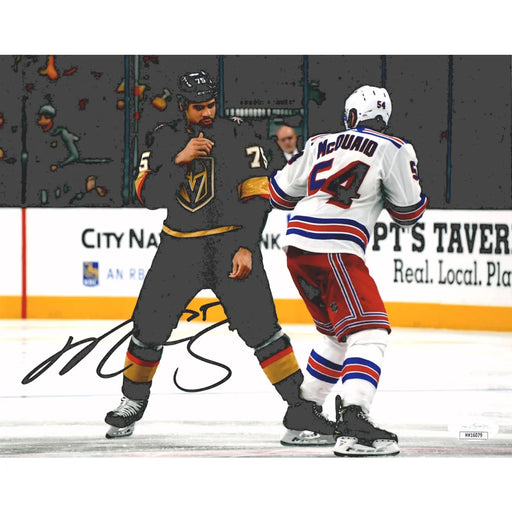 Ryan Reaves Signed Vegas Golden Knights 8x10 Photo vs. Adam McQuaid Fight JSA COA Auto #1