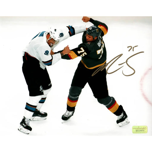 Ryan Reaves Signed Vegas Golden Knights 8x10 Photo vs Evander Kane Fight COA Autograph