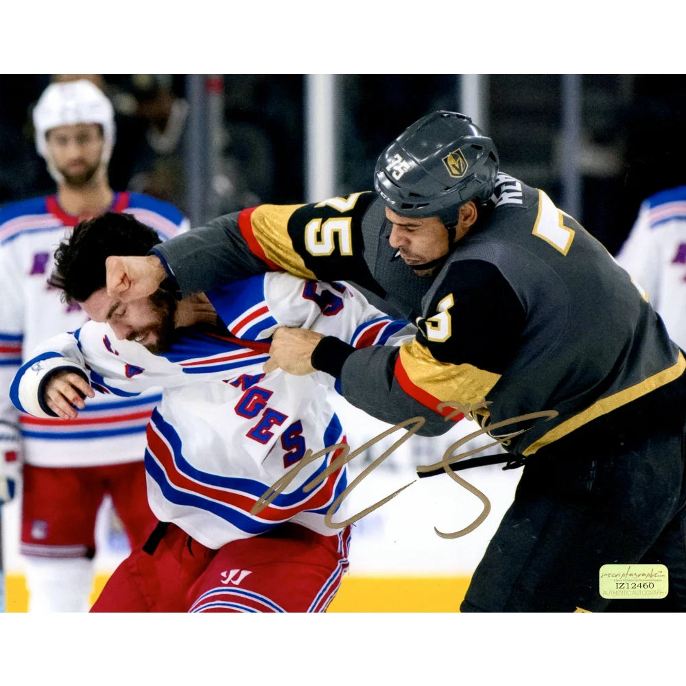 Ryan Reaves Signed Vegas Golden Knights 8x10 Photo vs. McQuaid Fight COA Autograph