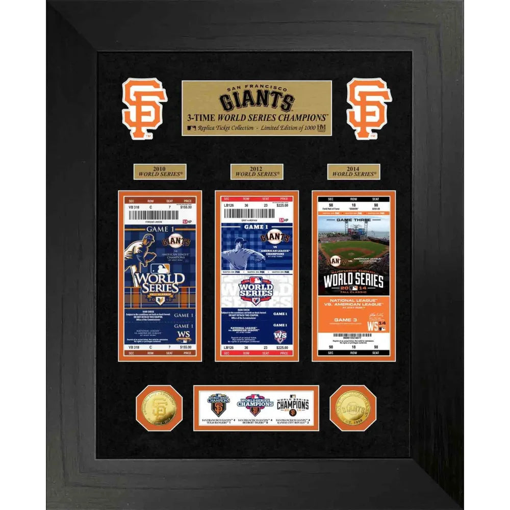 San Francisco Giants World Series Ticket / Gold Coin Framed Collage