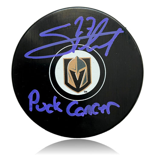 Shea Theodore Autograph Vegas Golden Knights Puck COA Inscribed Cancer