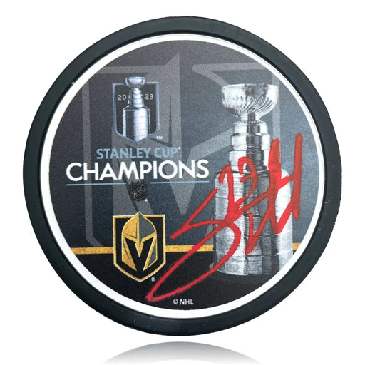 Shea Theodore Autographed Stanley Cup Vegas Golden Knights Hockey Puck COA IGM Signed