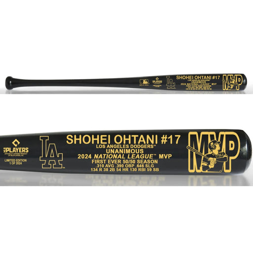 Shohei Ohtani 2024 NL MVP Dodgers Facsimile Signed Black Maple Baseball Bat #D/2024