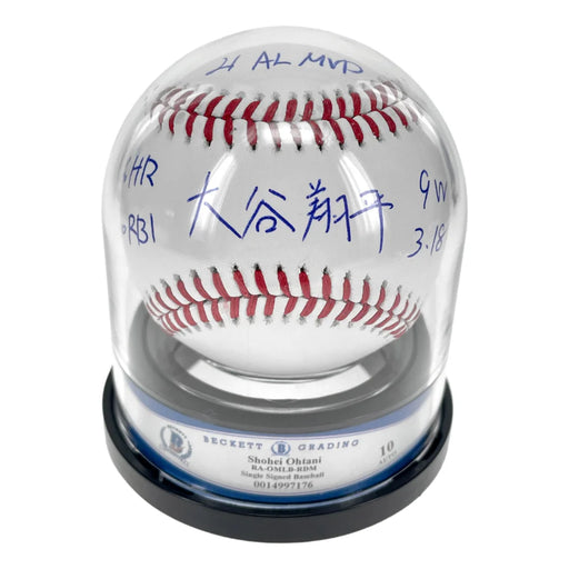 Shohei Ohtani Kanji Autographed Multi Inscribed Baseball BAS 10 MLB COA Signed