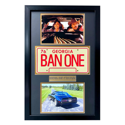 ’Smokey & The Bandit’ Burt Reynold’s 1977 Pontiac Trans Am Movie Car License Plate Framed Memorabilia