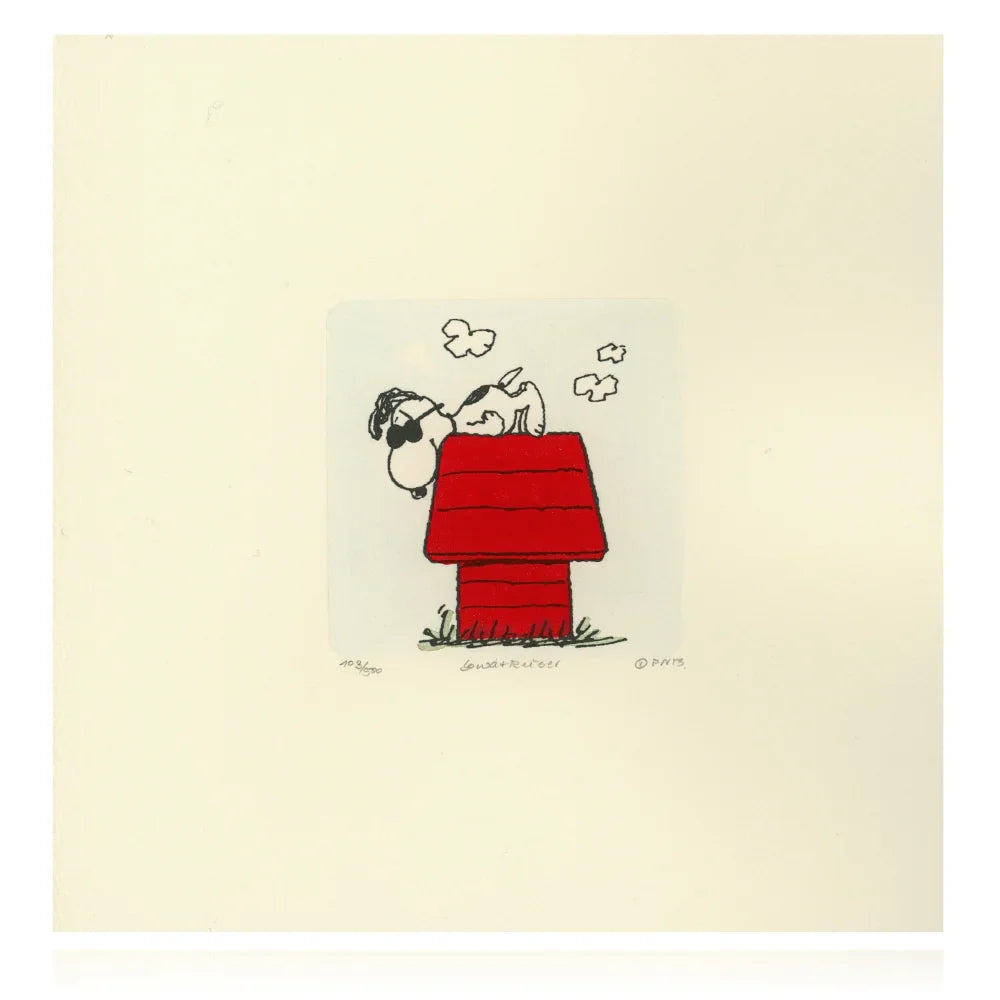 Snoopy Artwork Sowa & Reiser #D/500 Hand Painted Schulz Peanuts On Dog House - Red