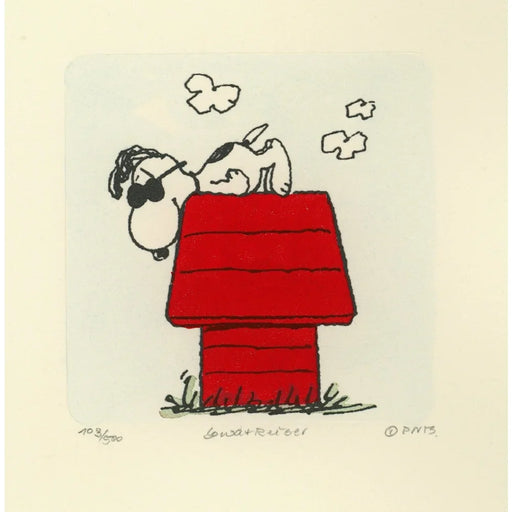 Snoopy Artwork Sowa & Reiser #D/500 Hand Painted Schulz Peanuts On Dog House - Red