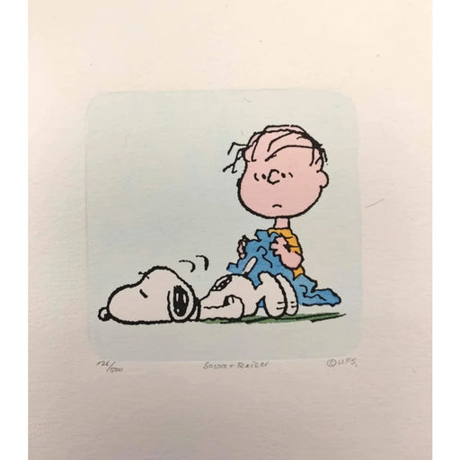 Snoopy & Charlie Brown Artwork Sowa Reiser #D/500 Hand Painted Schulz Peanuts Linus