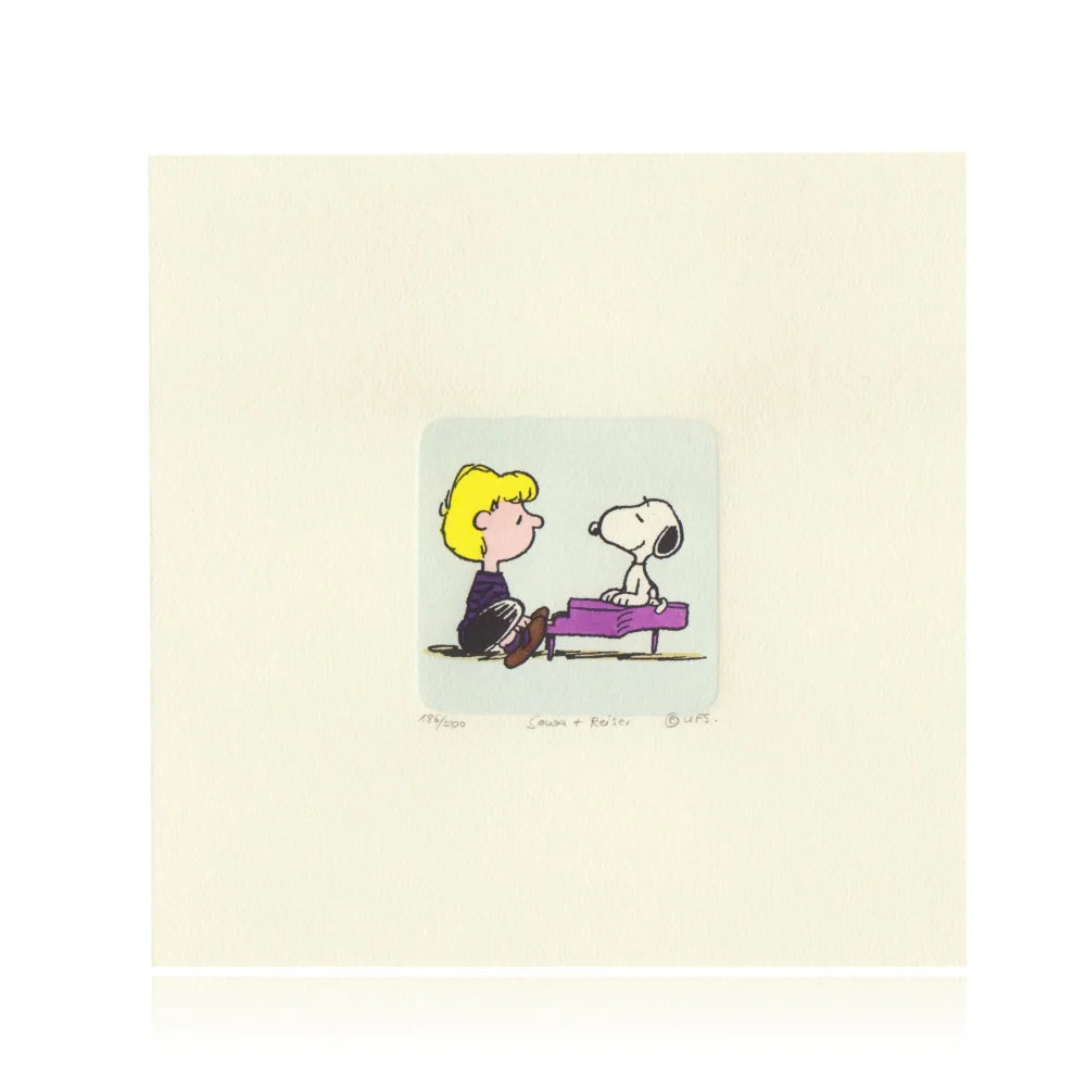 Snoopy & Sally Brown Artwork Sowa Reiser #D/500 Hand Painted Schulz Peanuts Piano