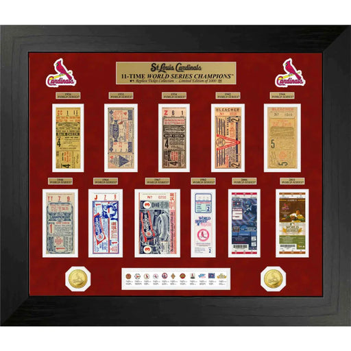 St. Louis Cardinals World Series Ticket / Gold Coin Framed Collage