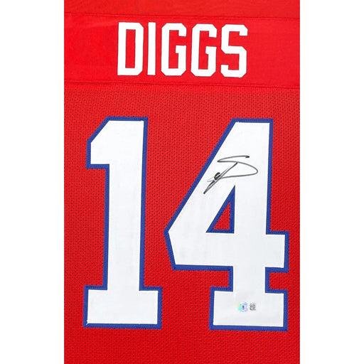 Stefon Diggs Autographed Buffalo Bills Red Jersey Framed BAS Signed Memorabilia