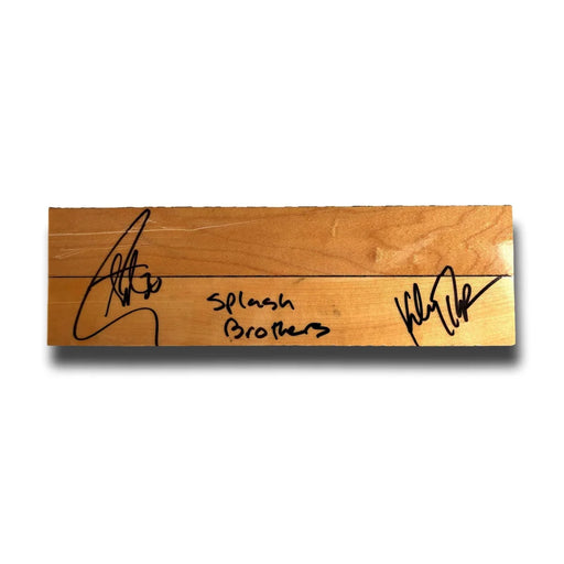 Steph Curry / Klay Thompson Dual Signed Floorboard Inscribed ’Splash Brothers’ BAS COA Golden State Warriors