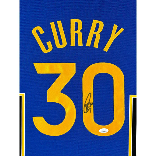 Stephen Curry Autographed Golden State Warriors Jersey Framed JSA Signed Steph