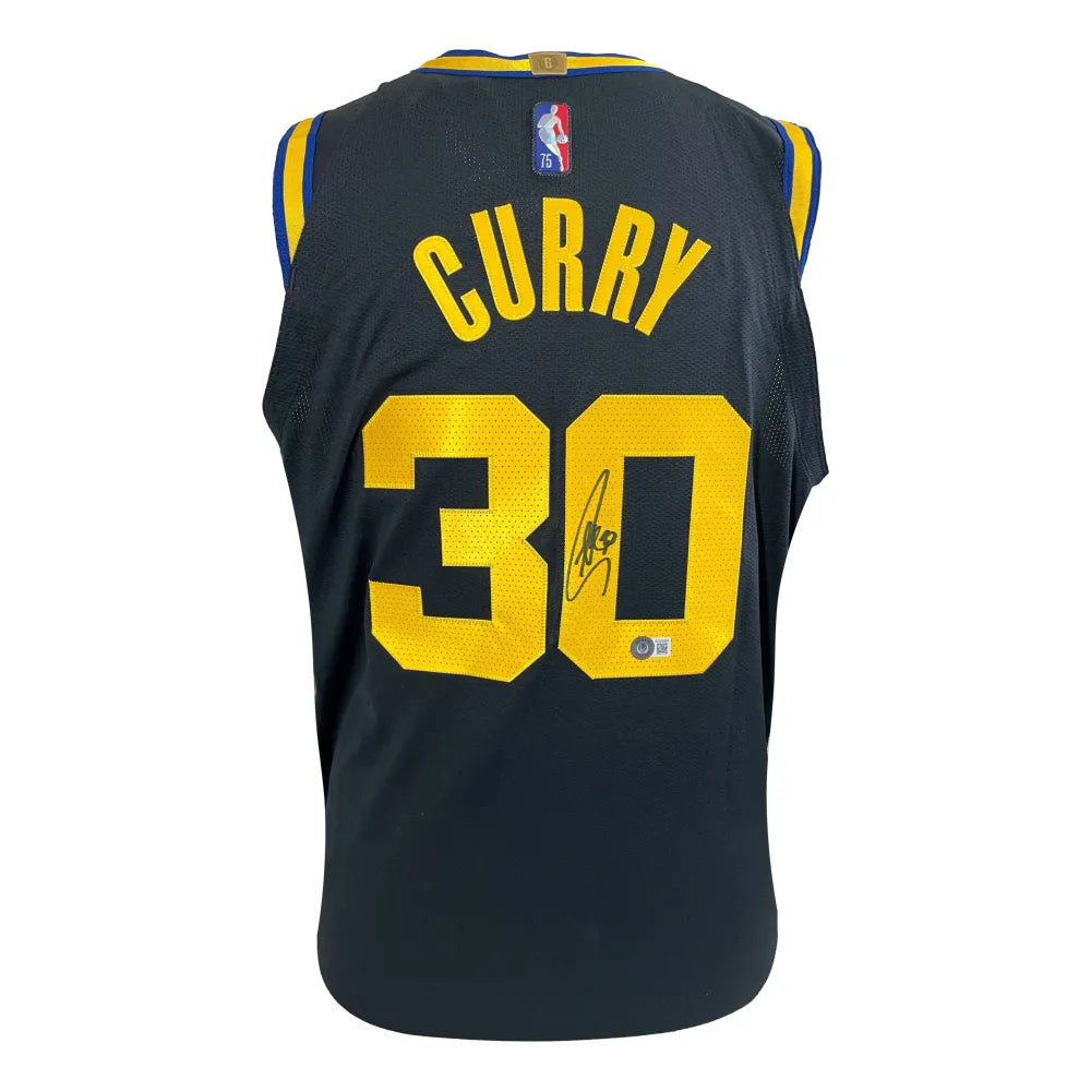 Stephen Curry Autographed Warriors Nike City Mixtape Edition Jersey BAS Signed