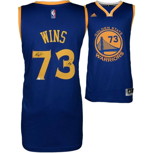 Stephen Curry / Klay Thompson Dual Signed Golden State Warriors ’73 Wins’ Jersey Fanatics COA Steph