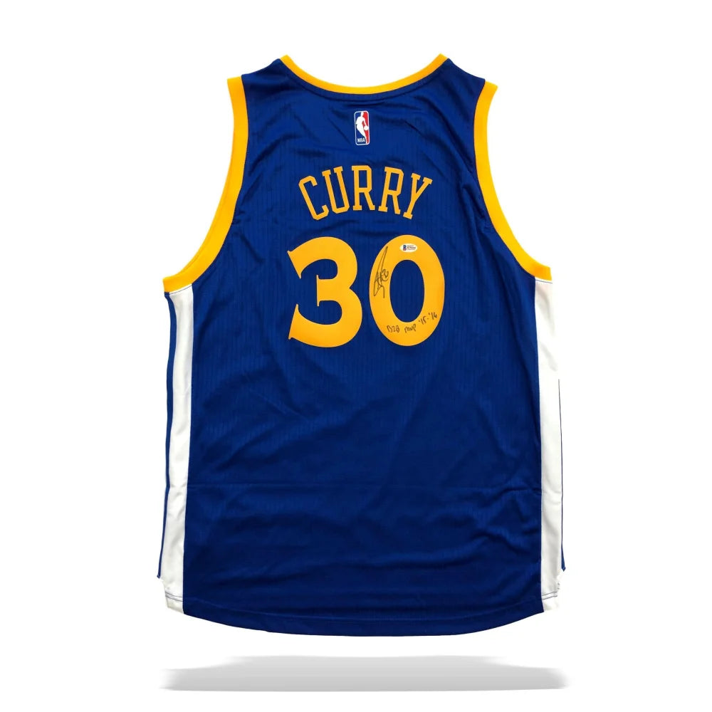 Stephen Curry Signed Inscribed ’B2B MVP 15-16’’ Warriors Jersey BAS COA Autograph