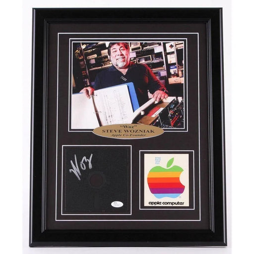 Steve Wozniak Signed Vintage Floppy Disk Framed JSA COA Apple Jobs Autograph Woz