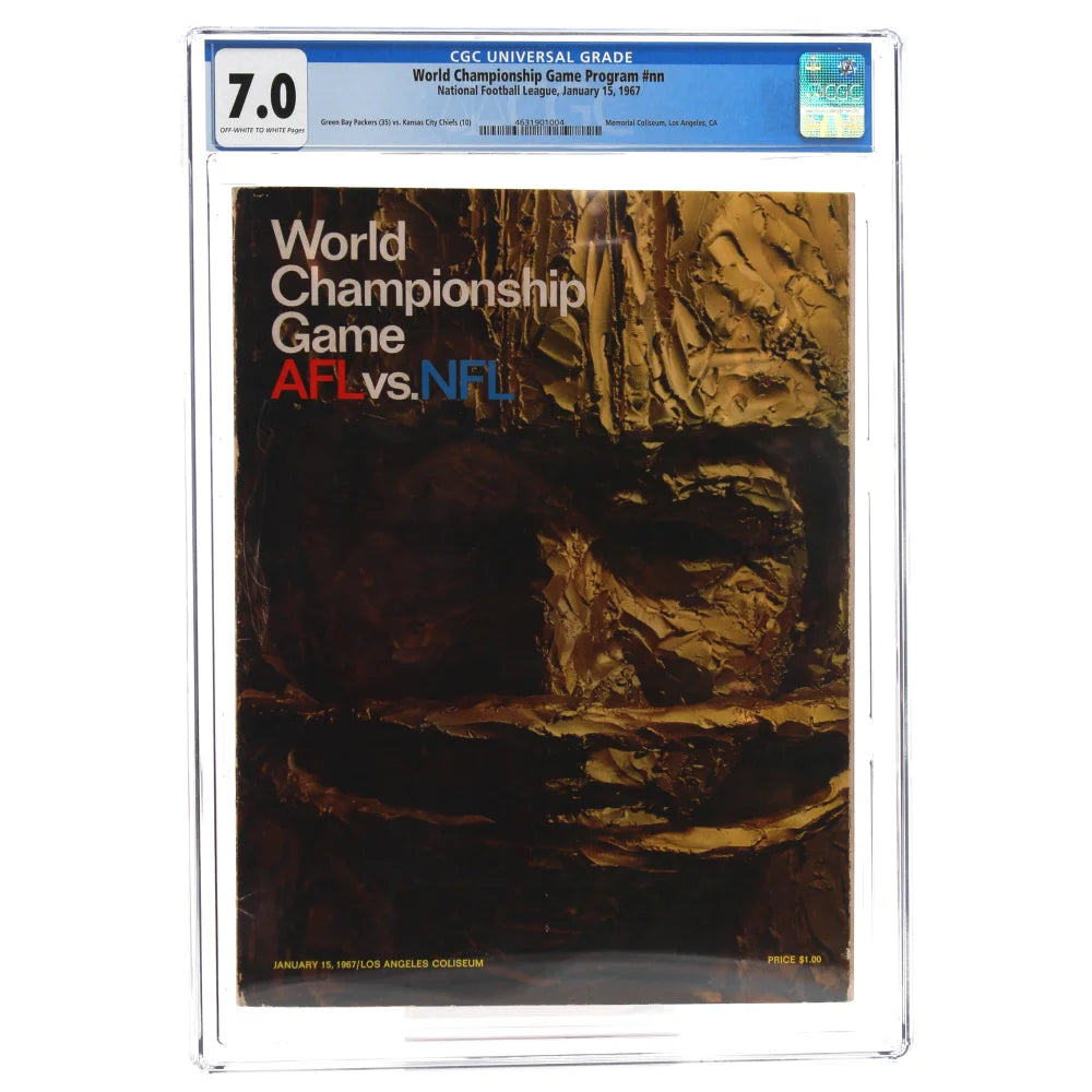 Super Bowl 1 AFL vs NFL Official Program 1967 CGC 7.0 Packers Chiefs 1/15/67