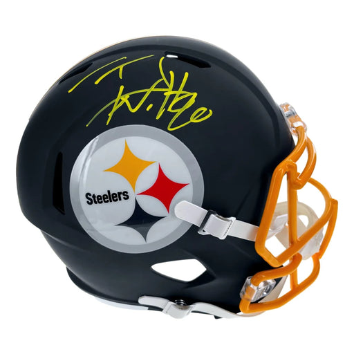 T.J. Watt Autographed Pittsburgh Steelers F/S Black Matte Helmet BAS Signed TJ