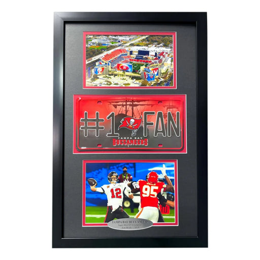 Tampa Bay Buccaneers Fan License Plate Framed Collage Memorabilia - Tom Brady