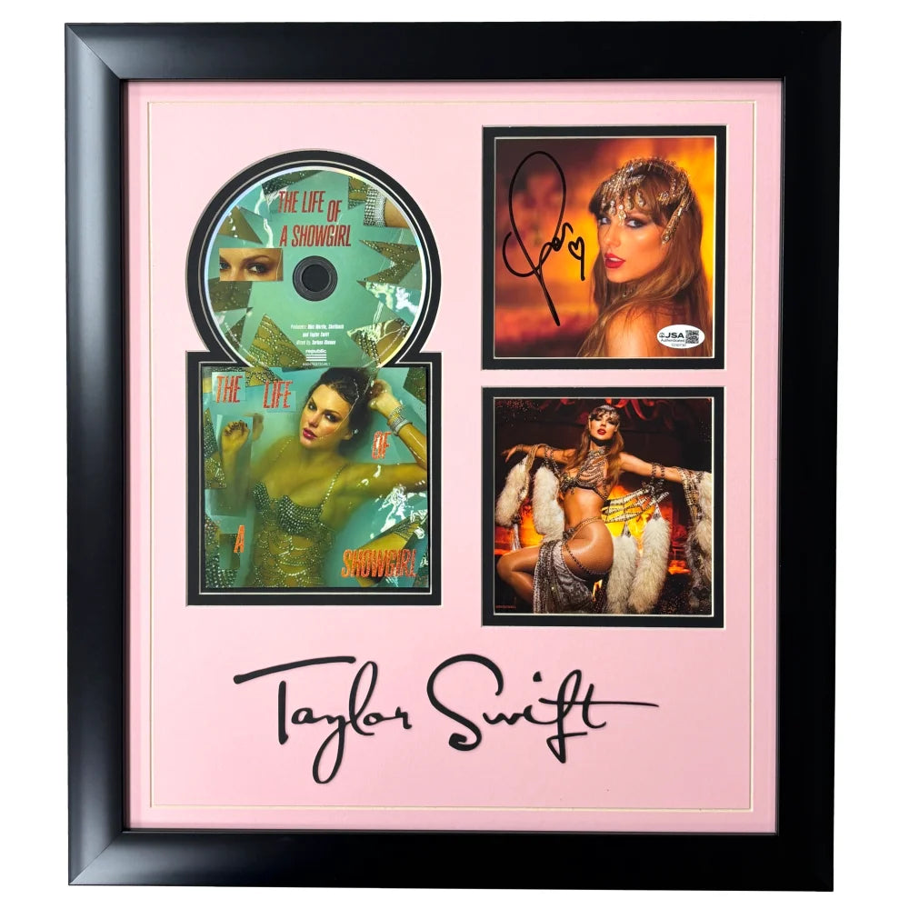 Taylor Swift Autograph – Signed Life of a Showgirl CD Collage Framed (JSA)