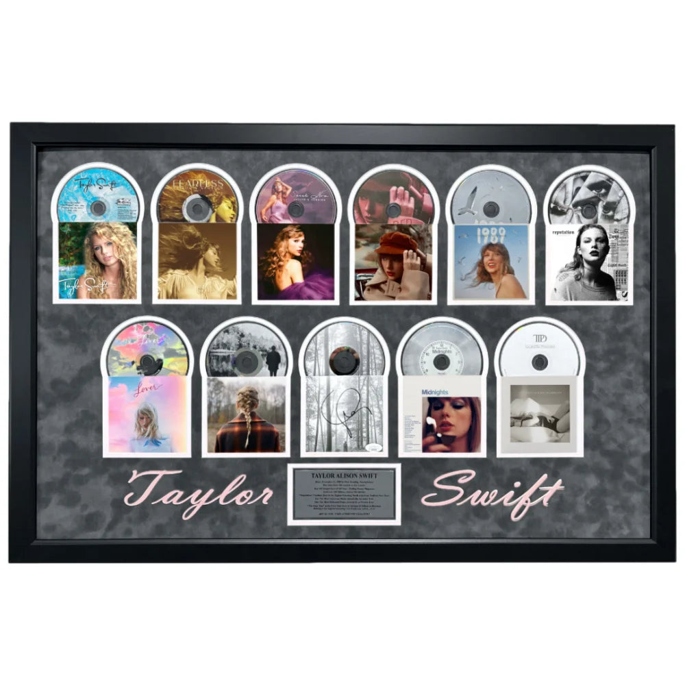 Taylor Swift Autographed CD Albums All 11 Framed JSA Signed Tortured Poets Department