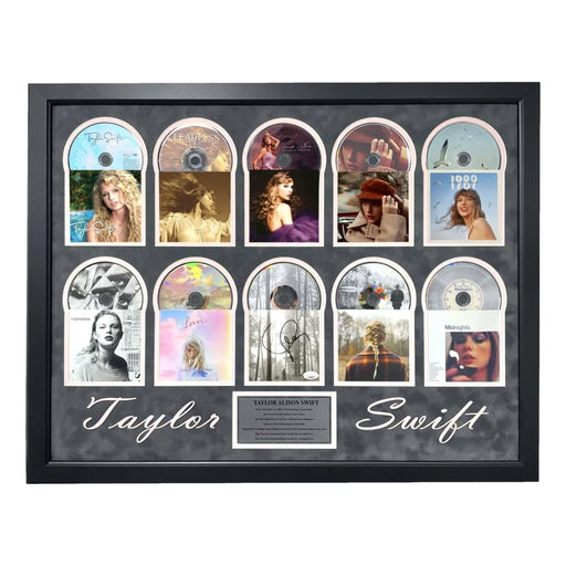 Taylor Swift Autographed CD Albums Collage JSA Eras Tour Lover Reputation Signed COA