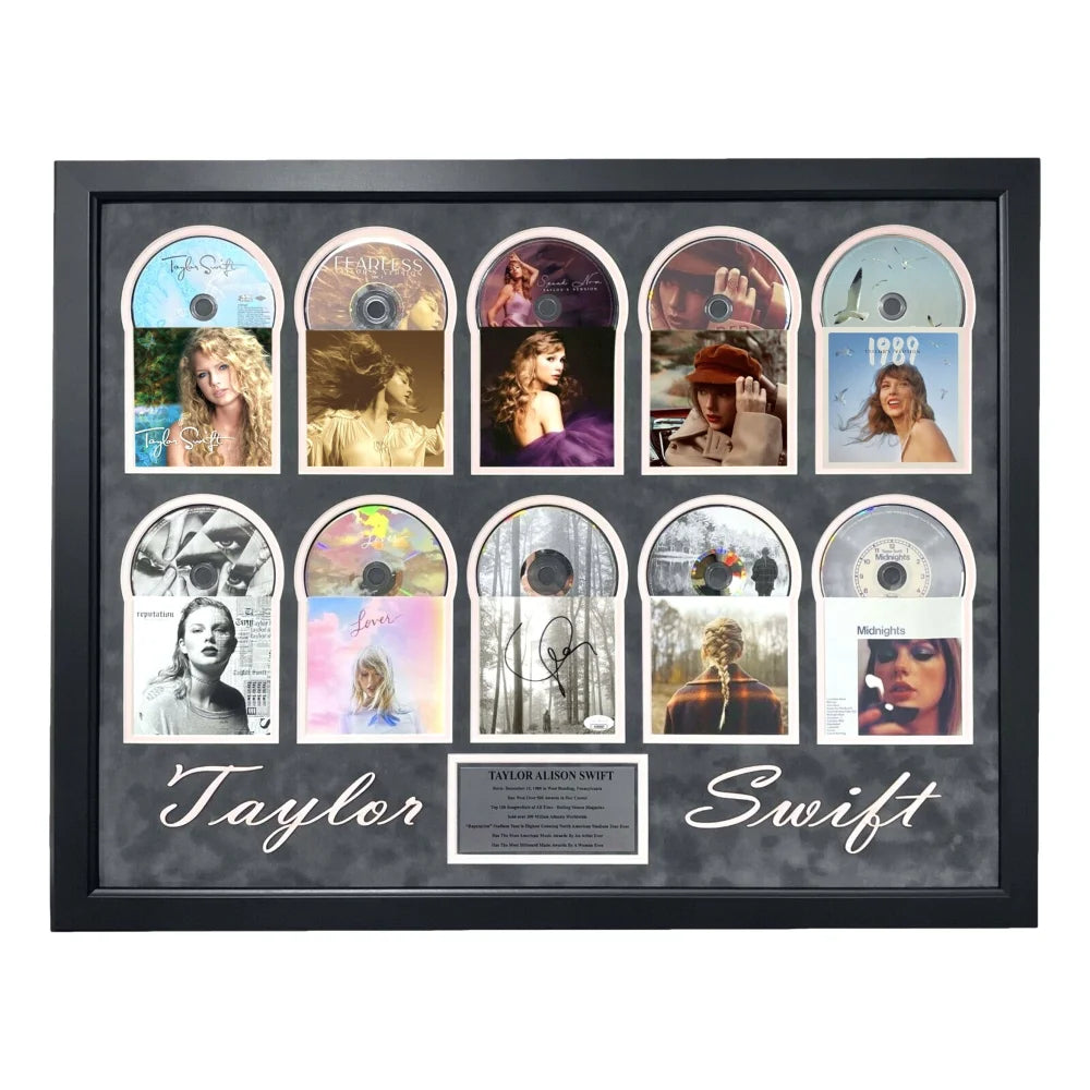 Taylor Swift Autographed CD Albums Collage JSA Eras Tour Lover Reputation Signed COA