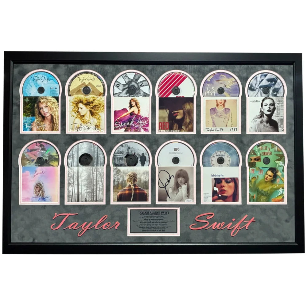 Taylor Swift Autographed CD Original Studio Albums All 12 Framed JSA Signed #D/100 Life Showgirl